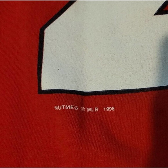 Vintage Mark McGwire #25 St. Louis Cardinals T-Shirt Men’s Large Red Lee Sport - Picture 8 of 9